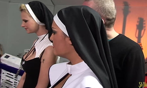 Two naughty nuns get amazed with heavy hard cocks